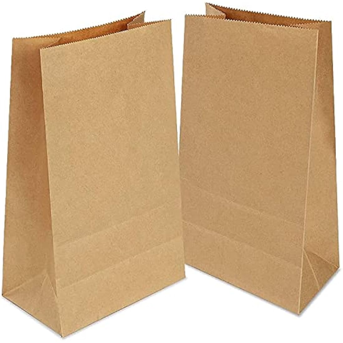 Gaoyong 100 Pieces Brown Paper Bags 12 x 7 x21.5 cm - 70 g./m2 with 100% Pure Kraft Paper for Grocery, Snack, Lunch, Birthday, Xmas Party Supplier and Wedding