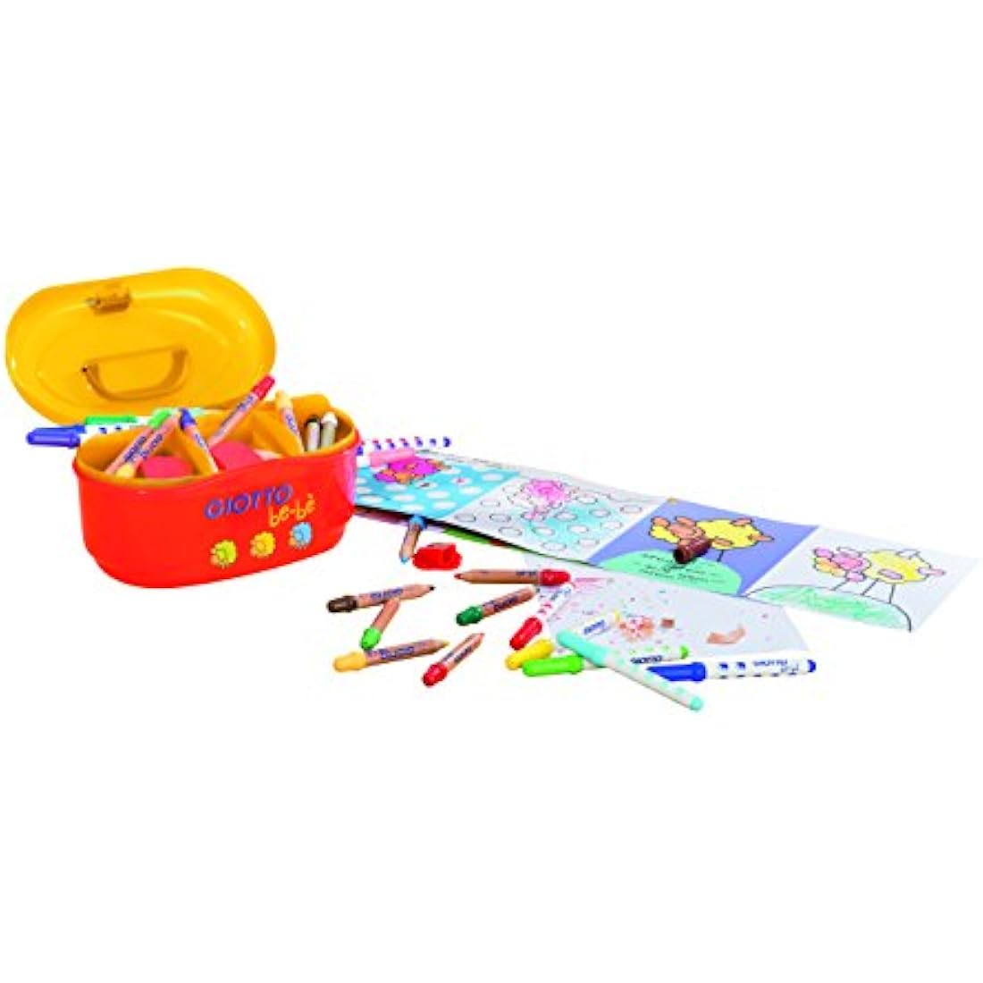GIOTTO be-bè Large Colour Box for Young Children, 27 Pieces, Pencils/Felt-Tip Pens, Assorted Colours, Colouring Pack, For Home and Schools