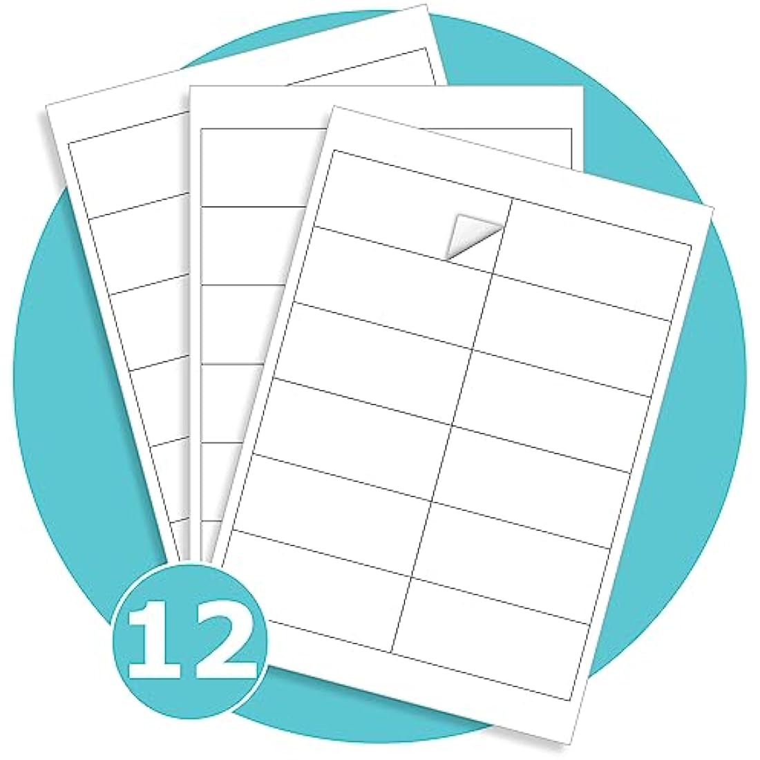 Triplast 100 x Multipurpose A4 Label Sheets - 12 Labels Per Sheet (99 x 42mm Each) - Easy Peel White Labels for Inkjet & Laser Printer - Address Labels, Shipping Labels, File Labels, DIY Stickers