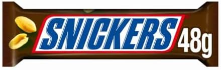 Snickers Chocolate Bars, Caramel, Peanuts & Milk Chocolate Bulk Box, 48 x 48g, Ideal for Gift, Snacks or Hamper