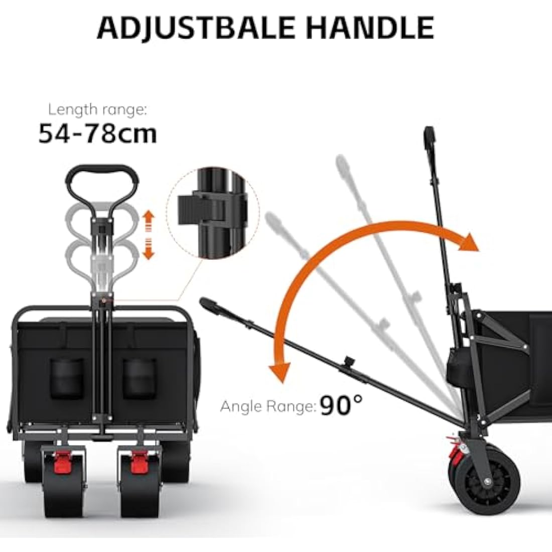 Folding Camping Trolley - Festival Trolley on Wheels Morpilot Portable Foldable Wagon 330lbs Beach Heavy-Duty Cart Picnic Transporter for Outdoor Shopping Sports Fishing Garden