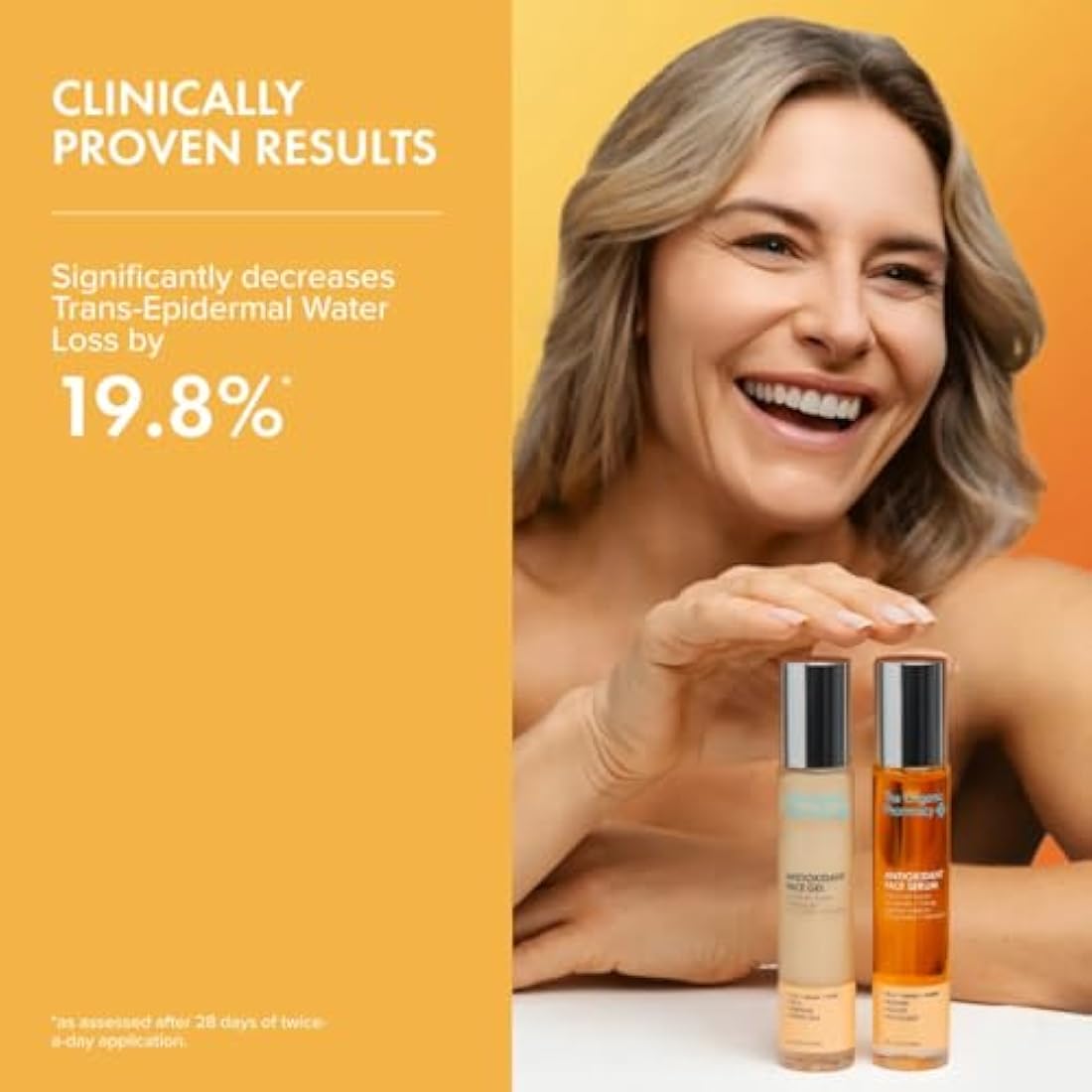 The Organic Pharmacy Antioxidant Face Duo, 35ml x 2* - Gel and Serum Duo - "Face Lift in a Bottle" - Anti-ageing action - Antioxidants and Vitamin Rich Oils - Up to 99.8% Organic