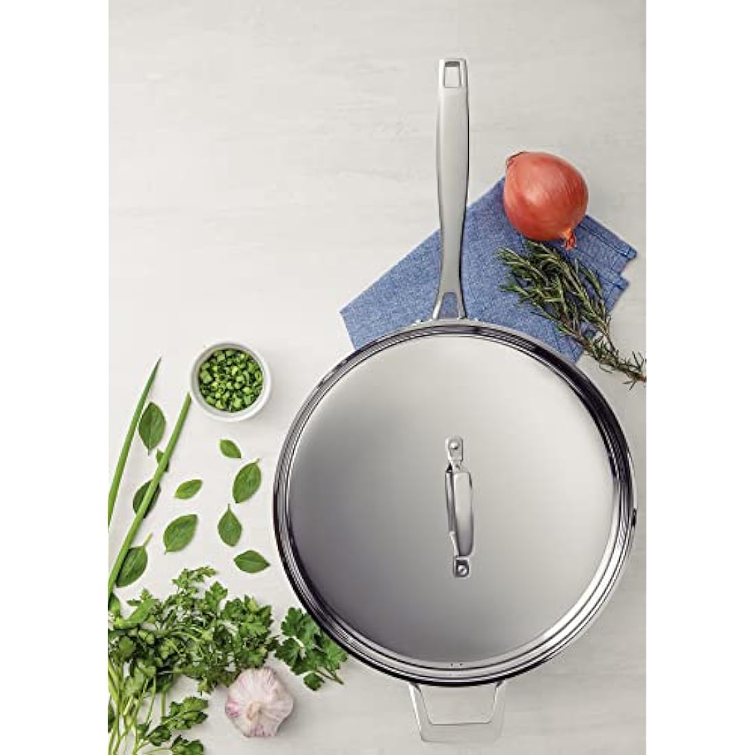 Tramontina 3-Ply Stainless Steel Frying Pan with lid 30cm (5.6l)