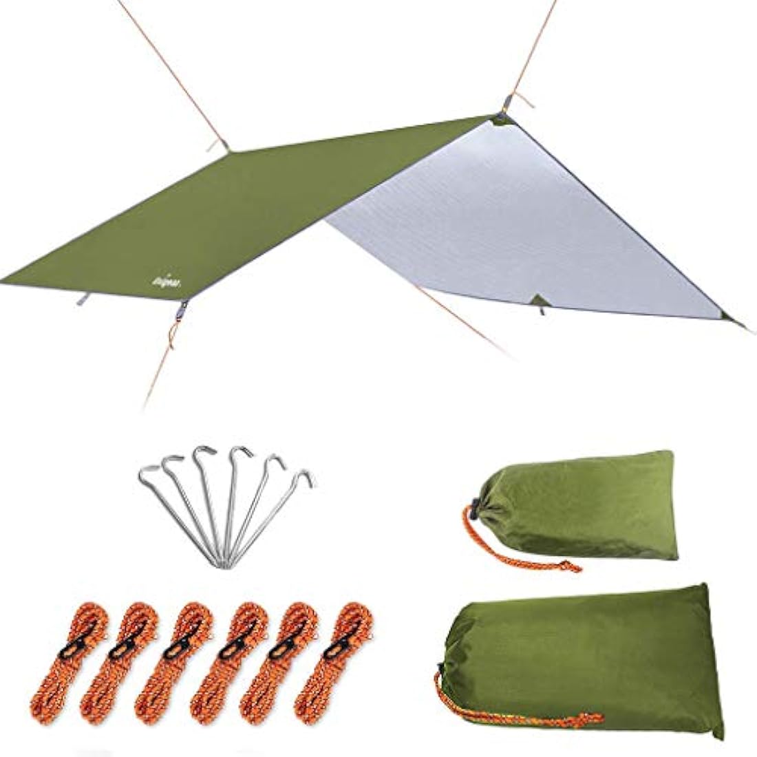 Unigear Tarp Rain Fly Tarp Waterproof Tent Cover Hiking Shelter Foldable Lightweight Waterproof for Camping and Protection Against Rain, Snow and Sun