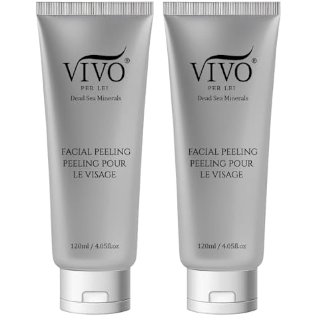 Vivo Per Lei Facial Peeling Gel | Gentle Face Scrub for All Skin Types | 50 Milliliter/ 1.7 Fl. Oz. (Pack of 2)