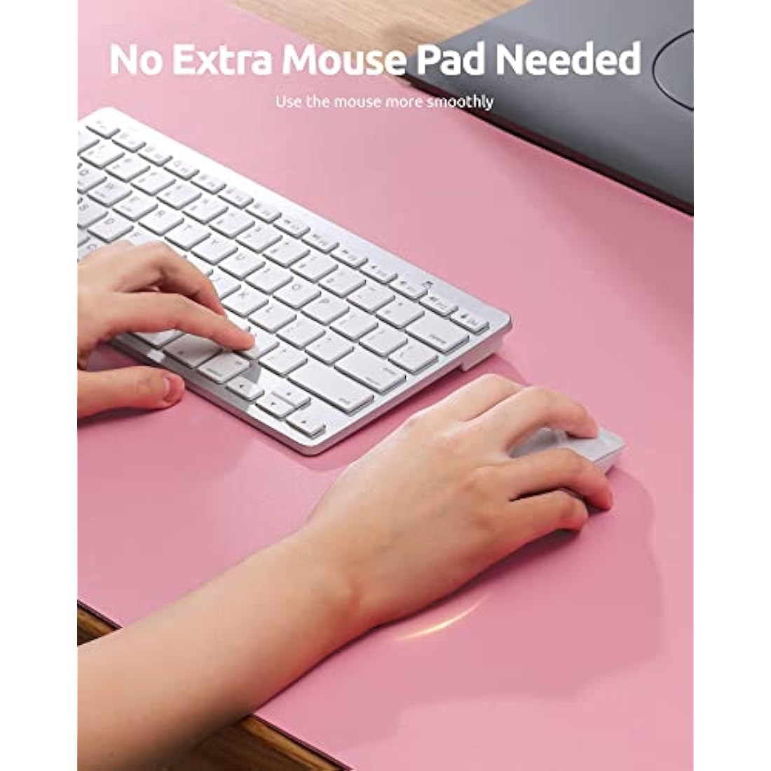 YSAGi Leather Desk Mat, Large Mouse Mat, Non-Slip Desk Pad, Waterproof PU Leather Table Protector Writing Pad for Office and Home (80 x 40 cm, Pink)