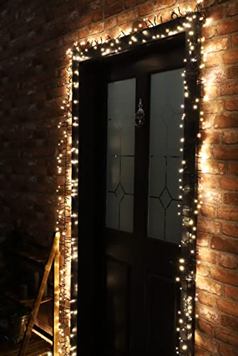 Christmas Concepts 1000 12M/40FT Warm White LED Cluster Lights with 8 Function Controller - Indoor/Outdoor - Energy Efficient A++ - Christmas Lights