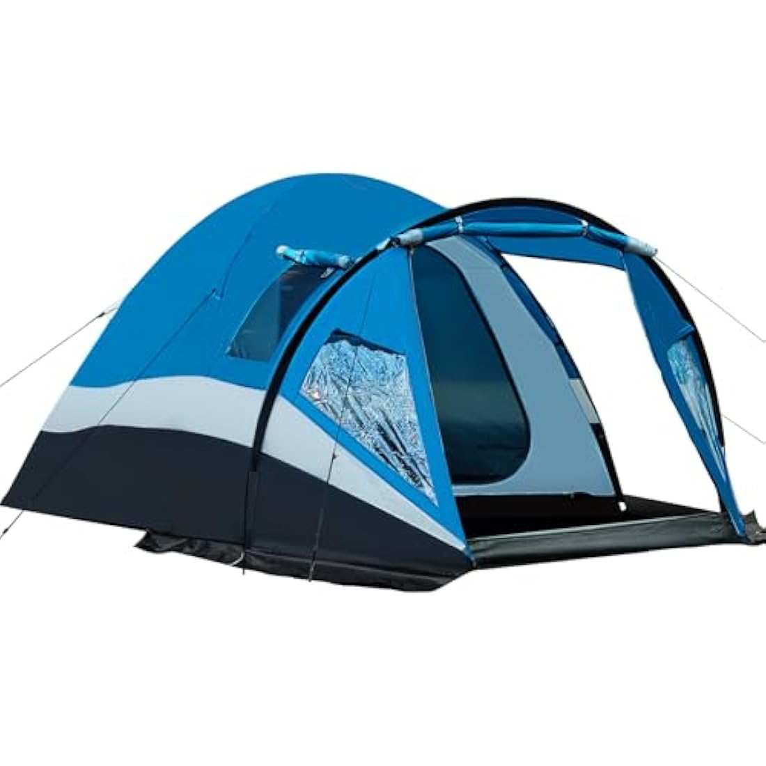 Portal 3-4 Man Tent with Porch 3000mm Waterproof 180cm Tall Standing Height Three-Four Persons Family Camping Tent with Living Area Sewn-in Groundsheet Tub Floor for Festival Bicycle Motorbike