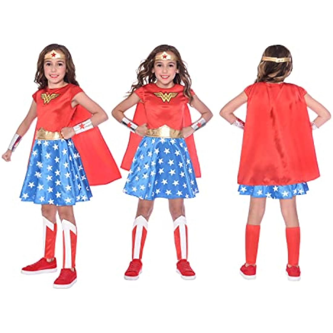 Amscan 9906083 - Kids Official Warner Bros. DC Comics Wonder Woman Classic Fancy Dress Costume Age: 6-8 Yrs