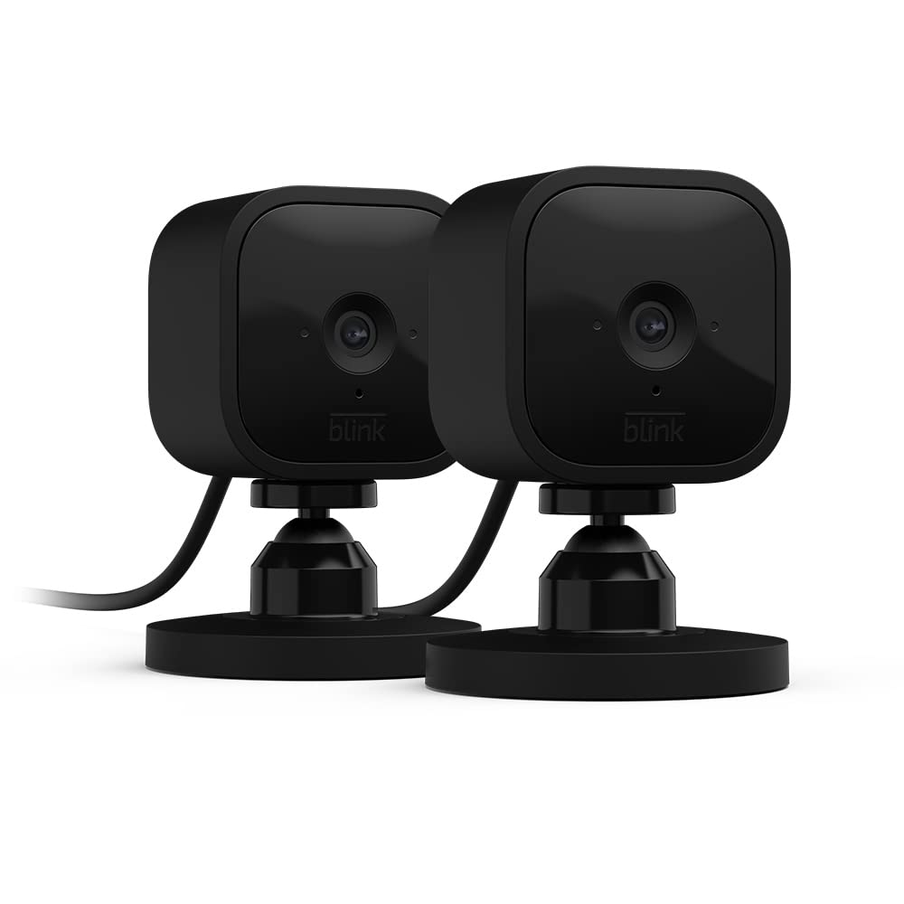 Blink Mini | Indoor plug-in pet security camera, 1080p HD day and night video, motion detection, two-way audio, easy setup, Alexa enabled ? 2 cameras