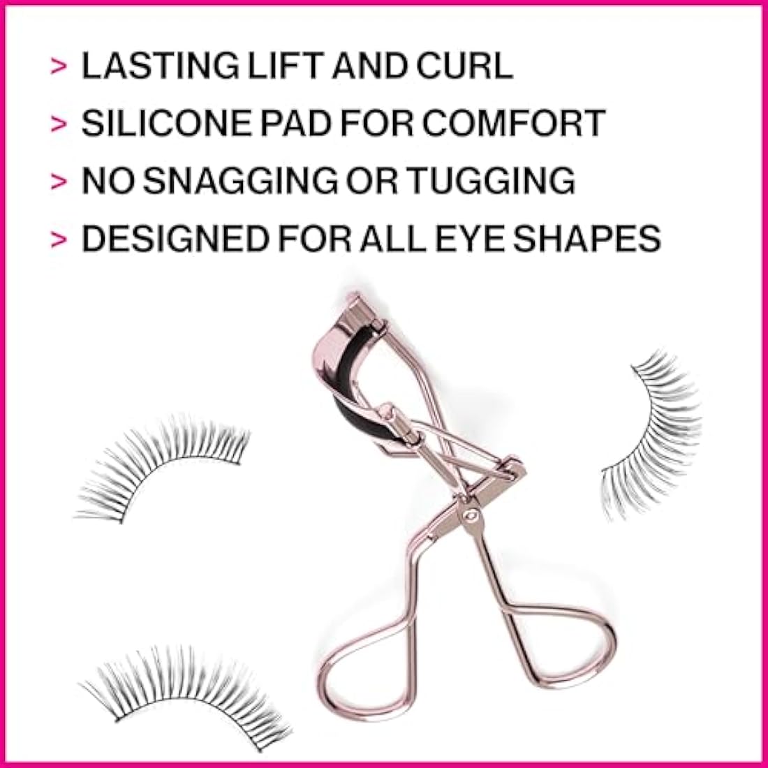 Wet n Wild High On Lash, Eyelash Curler for Long Lasting Lifted Lashes, Bouncy and Soft Silicone Pad for a Safe No-Pinching, No-Pulling Experience, Travel-friendly