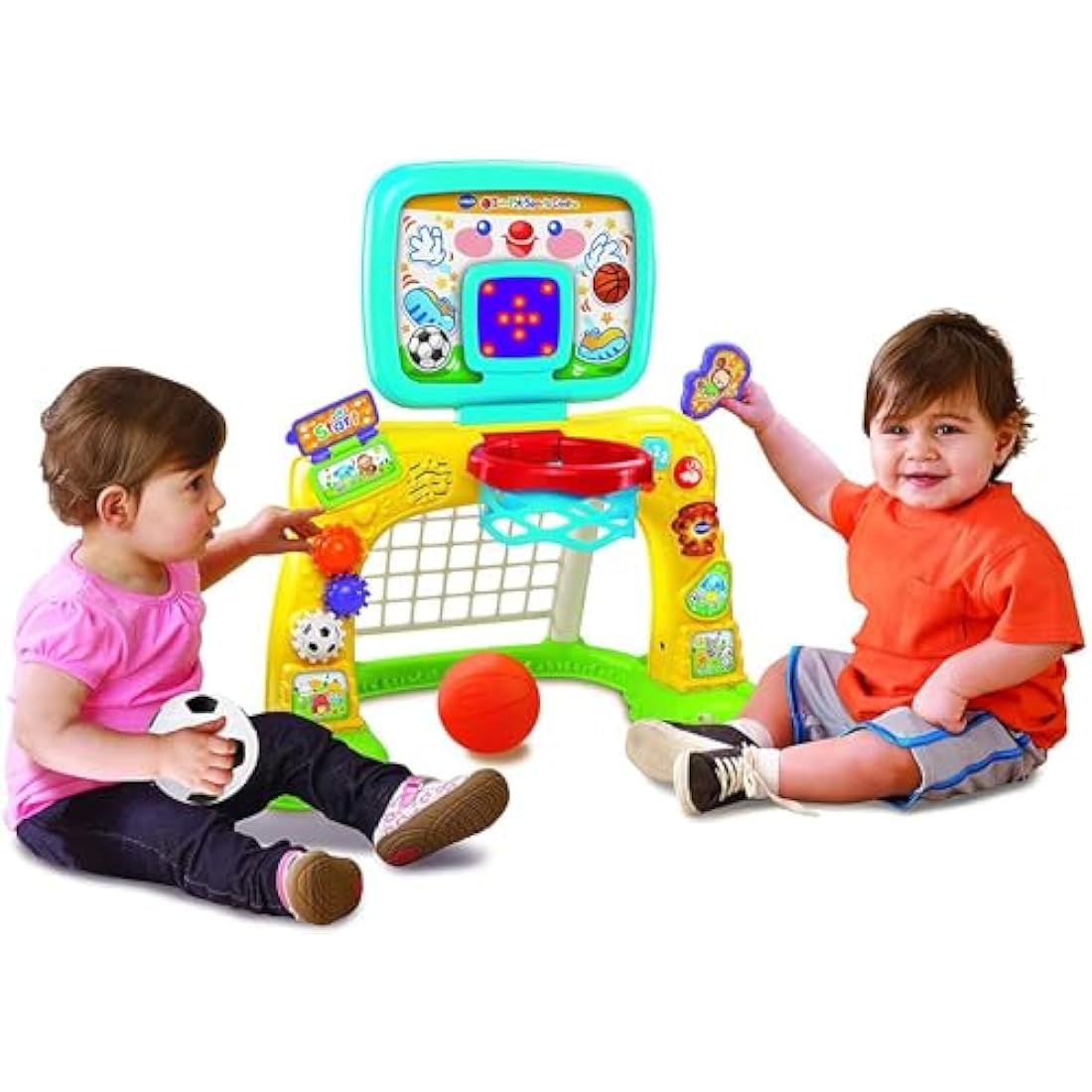 VTech 3-in-1 Sports Centre, Baby Interactive Toy with Colours and Sounds, Learning with Role-Play, Suitable for Baby Boys & Girls from 12 to 36 Months (Yellow/Blue), English Version
