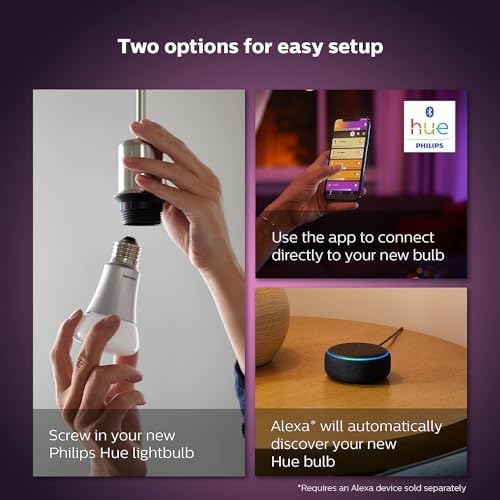 Philips Hue White & Colour Ambiance Smart Spotlight 3 Pack LED [GU10 Spotlight] - 350 Lumens (50W Equivalent). Works with Alexa, Google Assistant and Apple Homekit