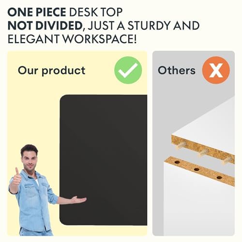 SANODESK 120 x 60cm Electric Standing Desk ONE PIECE Height Adjustable Desk with Cable Management Tray Sit Stand Desk for Office, Black
