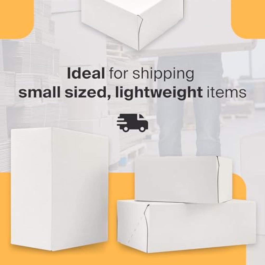 Packaging Hero 20 x 15 X 10 cm (aprox. 8" x 6" x 4") White Corrugated Cardboard Mailing Boxes, gift boxes, e-commerce box with free clear round stickers (10 pack)