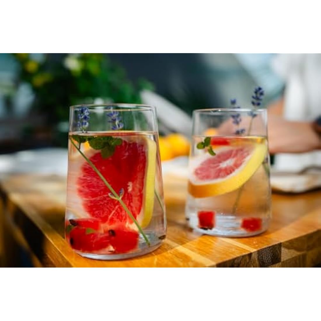 Krosno Water Glasses, Drinks and Juice Glass Tumbler | 490 ml | Set of 6 | Infinity Collection | Lead-Free Crystal Set Glassware | Glass Cups, Glass Tumblers | Ideal for Home & Bar | Drinking Glasses