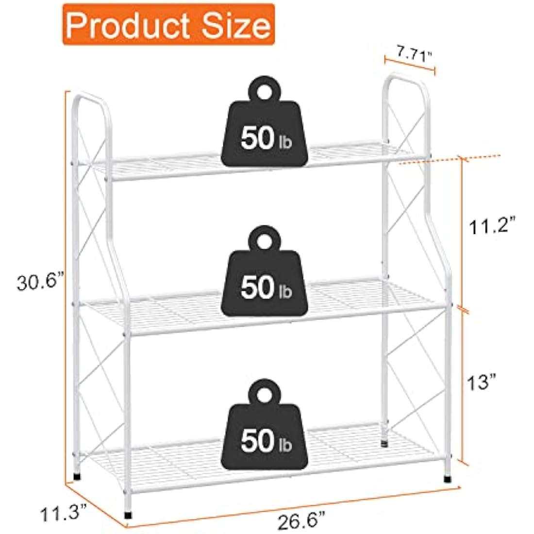 Mutool 3 Tier Metal Plant Stand, Ladder Shelf for Outdoor Indoor Plant, Corner Plant Shelf Ladder Planter for Garden Balcony & Patio, White