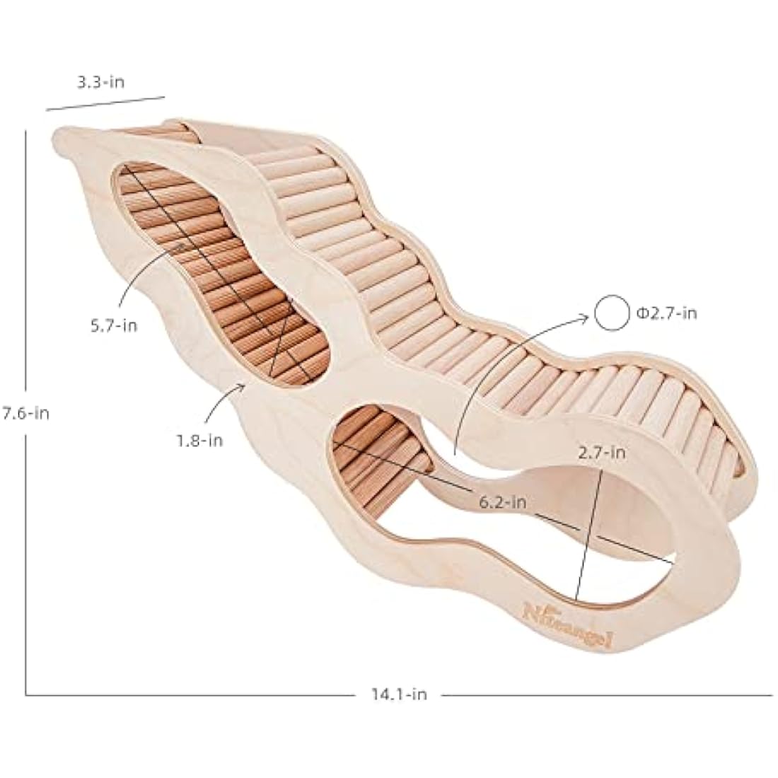 Niteangel Hamster House w/Climbing Ladder for Hamsters Gerbils Mice or Similar-Sized Pets (Secret Peep Tunnel Hamster Hut)