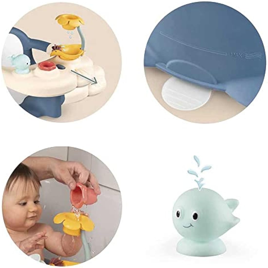 Little Smoby 2 in 1 Baby Bath Time Seat and Activity Table – Unisex bath toy for children 6 to 16 months and 6 to 13kg