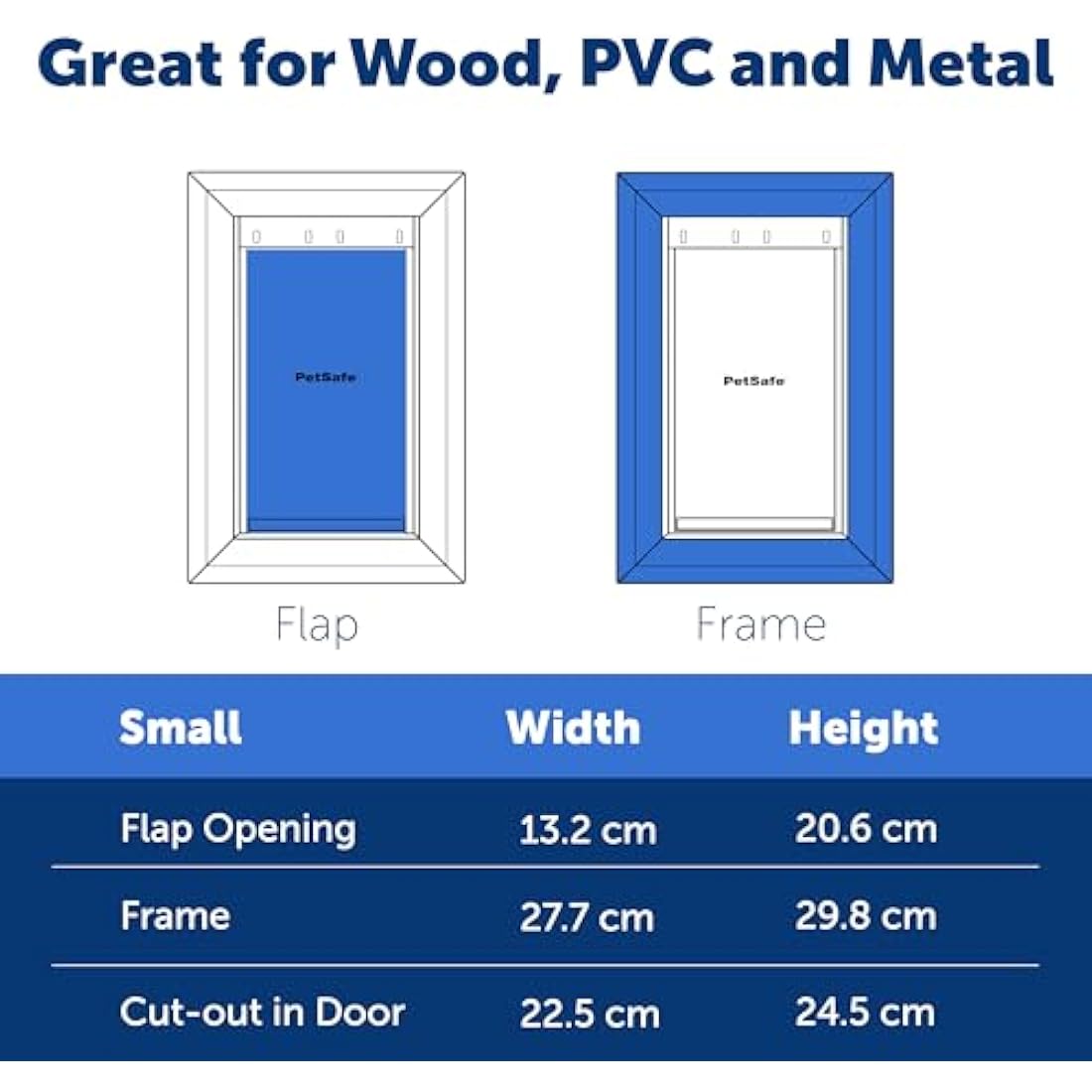 Staywell PetSafe, Aluminium Pet Door, Solid Design, Easy Install, For Pets Up To 7 kg - (Small),White