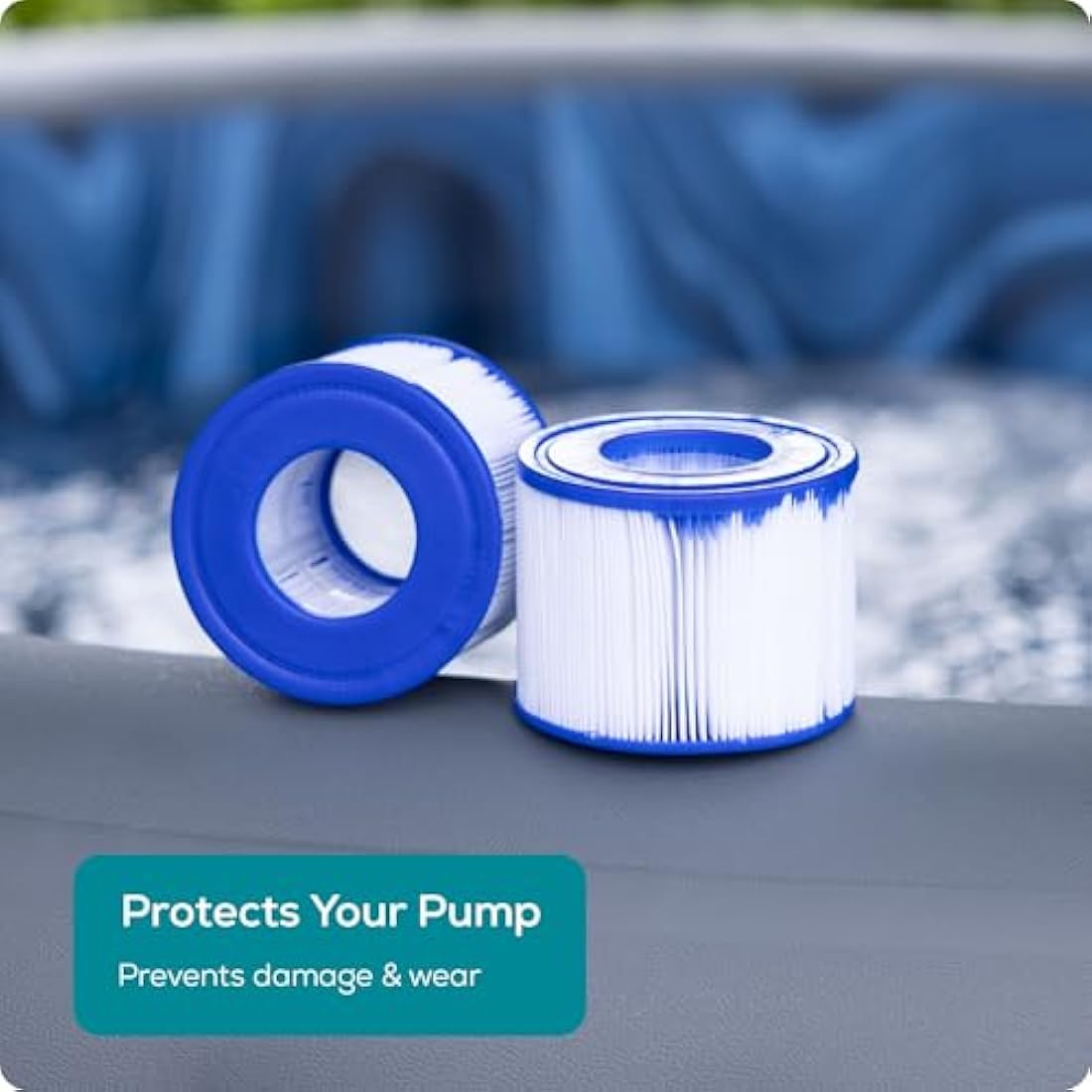 Bestway Lay-Z-Spa Hot Tub Filter Cartridge VI for All Lay-Z-Spa Models - Pack of 2, White