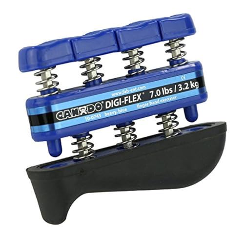 Cando 10-0745Hand exerciser SET - finger grip strengthener Digi-Flex®, SET of 5 pieces (1 per level of difficulty - very easy to very difficult),Yellow thru Black - 5 pc Set