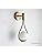 Nordic Wall Lamp Creative Golden Drop-Shaped Glass Metal Wall Light for Dining Room/Bedroom/Living Room/Study,White Light