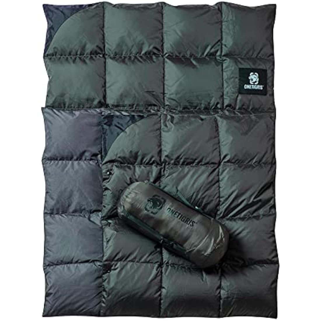 OneTigris Down Camping Blanket for Cold Weather Packable Puffy Backpacking Lightweight Quilt Hiking Gardening Travel Beach Picnic