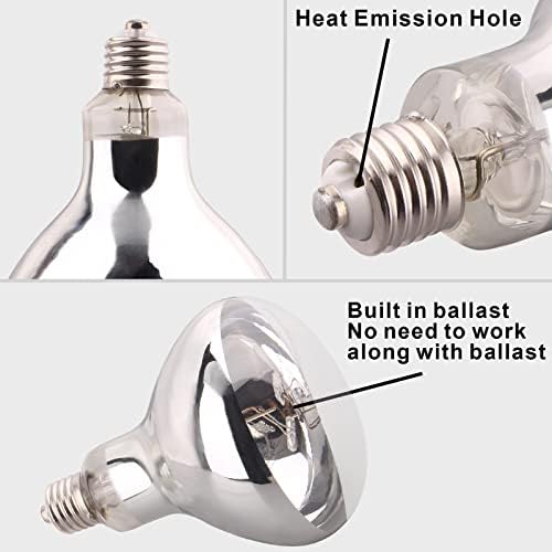DERNORD Mercury Vapour Bulb Tortoise - 100W UVA UVB Heat Lamp Bulb for Turtle Snakes Bearded Dragon Vivarium Hedgehog Solar Spotlight Basking Bulbs E27 Screw
