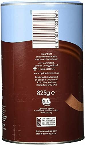Option Belgian Choc-O-Lait Luxury Instant Hot Chocolate Drink with Sugar 2x825g