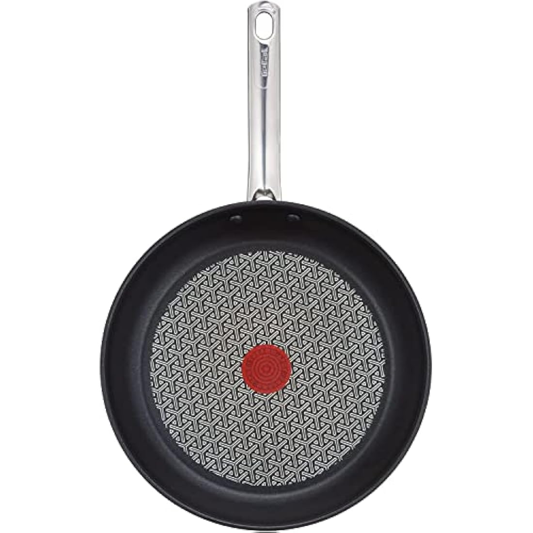 Tefal A704S3 Duetto 3-Piece Frying Pan Set | 20, 24 and 28 cm | Non-Stick Coating | Built-in Temperature Indicator | Suitable for All Hob Types Including Induction | Stainless Steel/Black