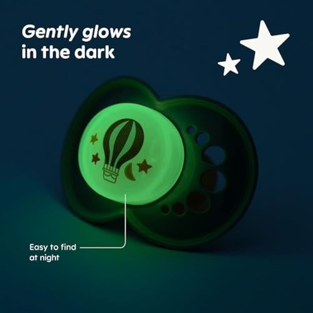 MAM Original Night Soothers | 0-6 Months | 2 Pack | Glow in The Dark | Comes in Dummy Steriliser Case | Sustainable Materials | Baby Accessories | Pink (Various Designs)