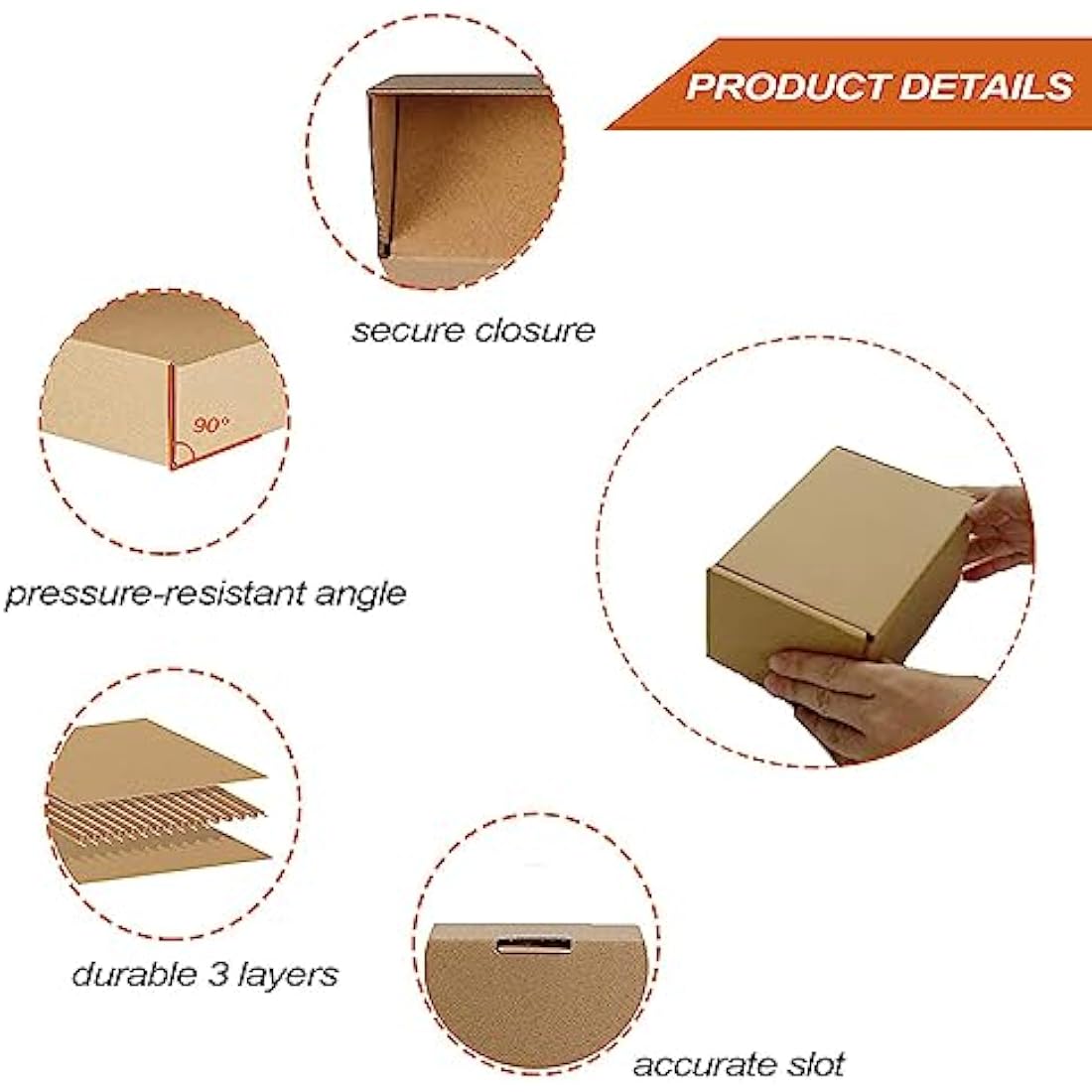 RLAVBL 25 Pack 153x102x76 mm (6x4x3 in) Shipping Boxes Small Brown Corrugated Cardboard Box for Packing Mailing
