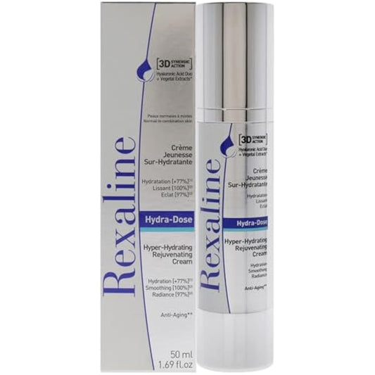 Rexaline - Hydra-Dose - Hyper-Hydrating Rejuvenating Cream - Anti wrinkle cream with Hyaluronic Acid - Anti aging facial care - Day and night cream - Face moisturizer - Cruelty free - 50ml, 700121