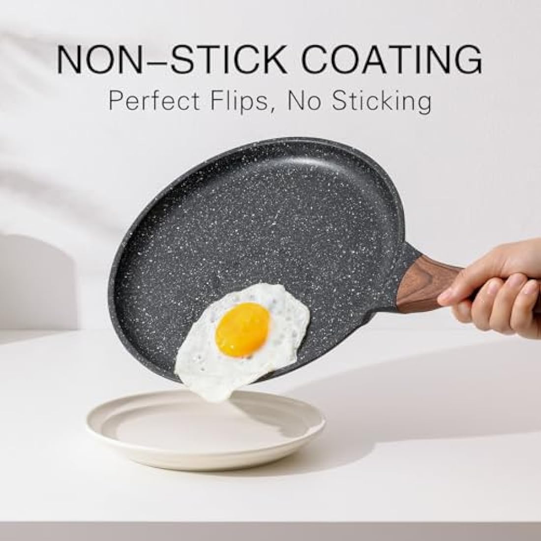 Kordisen Crepe Pan Nonstick, 30cm Dosa Pan with Spreader, Granite Coating Pancake Flat Skillet for Stove Top, Induction Compatible, PFOA Free