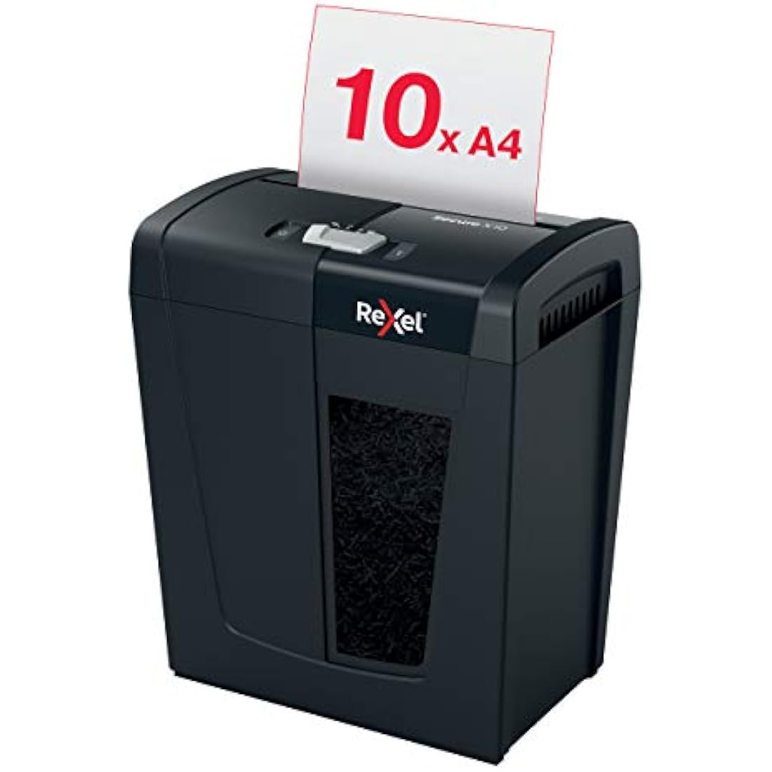 Rexel X10 Cross Cut Paper Shredder, Shreds 11-10 Sheets (70-80 gsm), P4 Security, Home/Home Office, 18 Litre Removable Bin, Quiet and Compact, Secure Range, 2020124