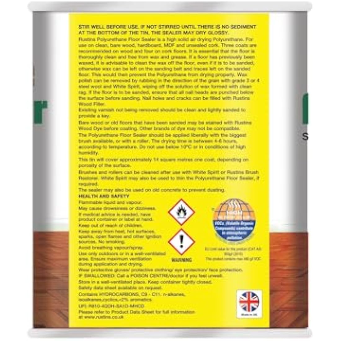 Rustins Polyurethane Floor Sealer Satin 1L