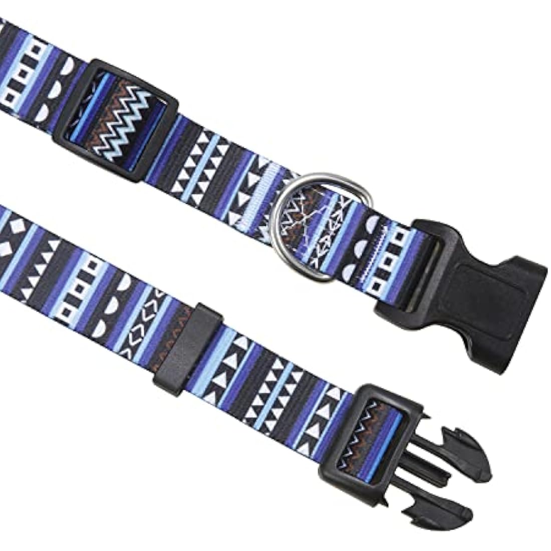 Mihqy Dog Collar and Lead Set with Bohemia Floral Tribal Geometric Patterns - Soft Ethnic Style Collar Adjustable for Small Medium Large Dogs(Bohemian Blue Set,L)