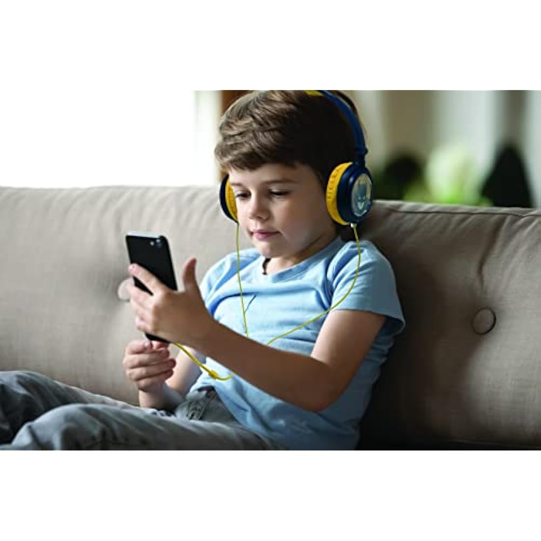 LEXIBOOK, Batman, Stereo Headphones, kids safe volume, foldable and adjustable, blue/orange, HP015BAT