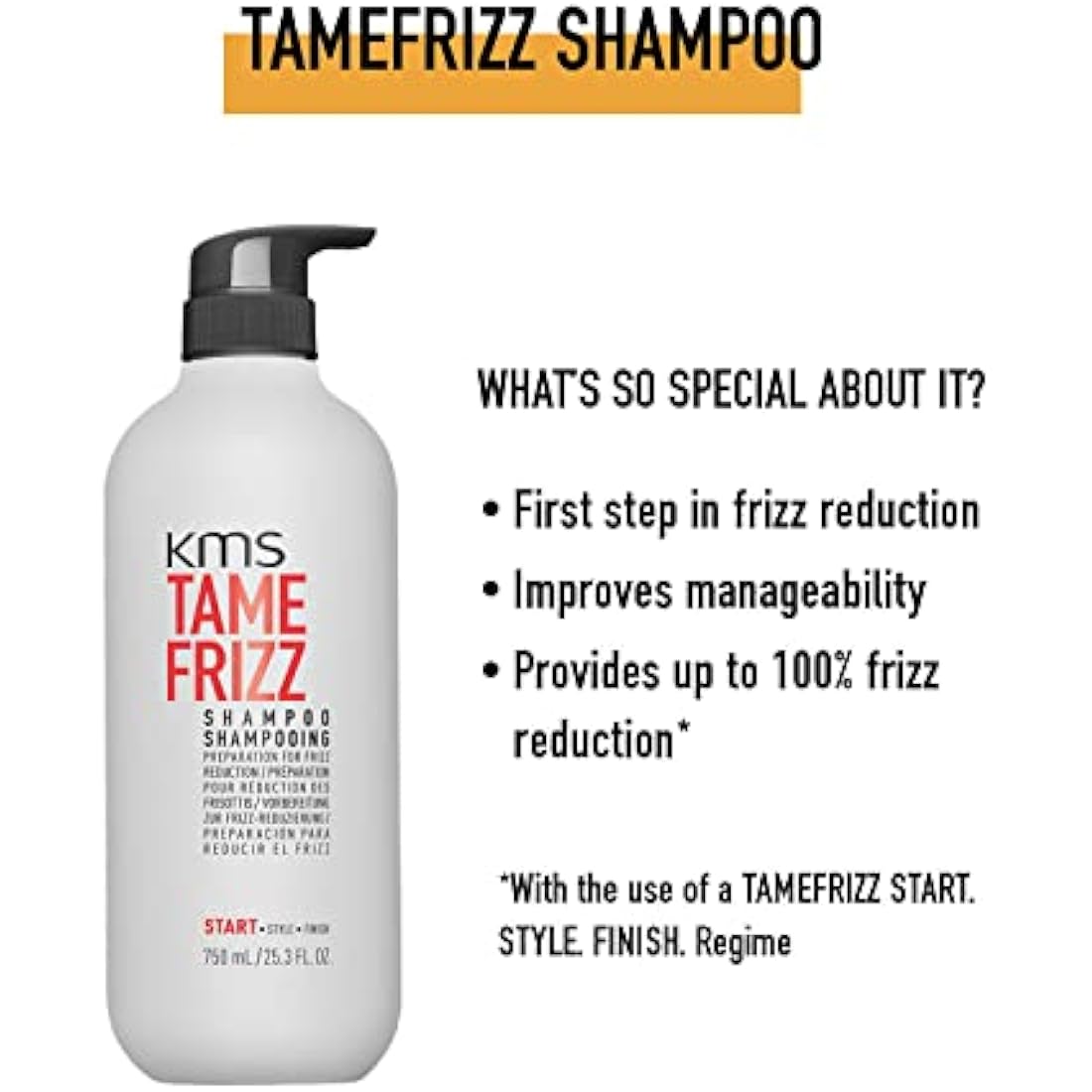 KMS TAMEFRIZZ Shampoo for Medium to Thick, Coarse Hair