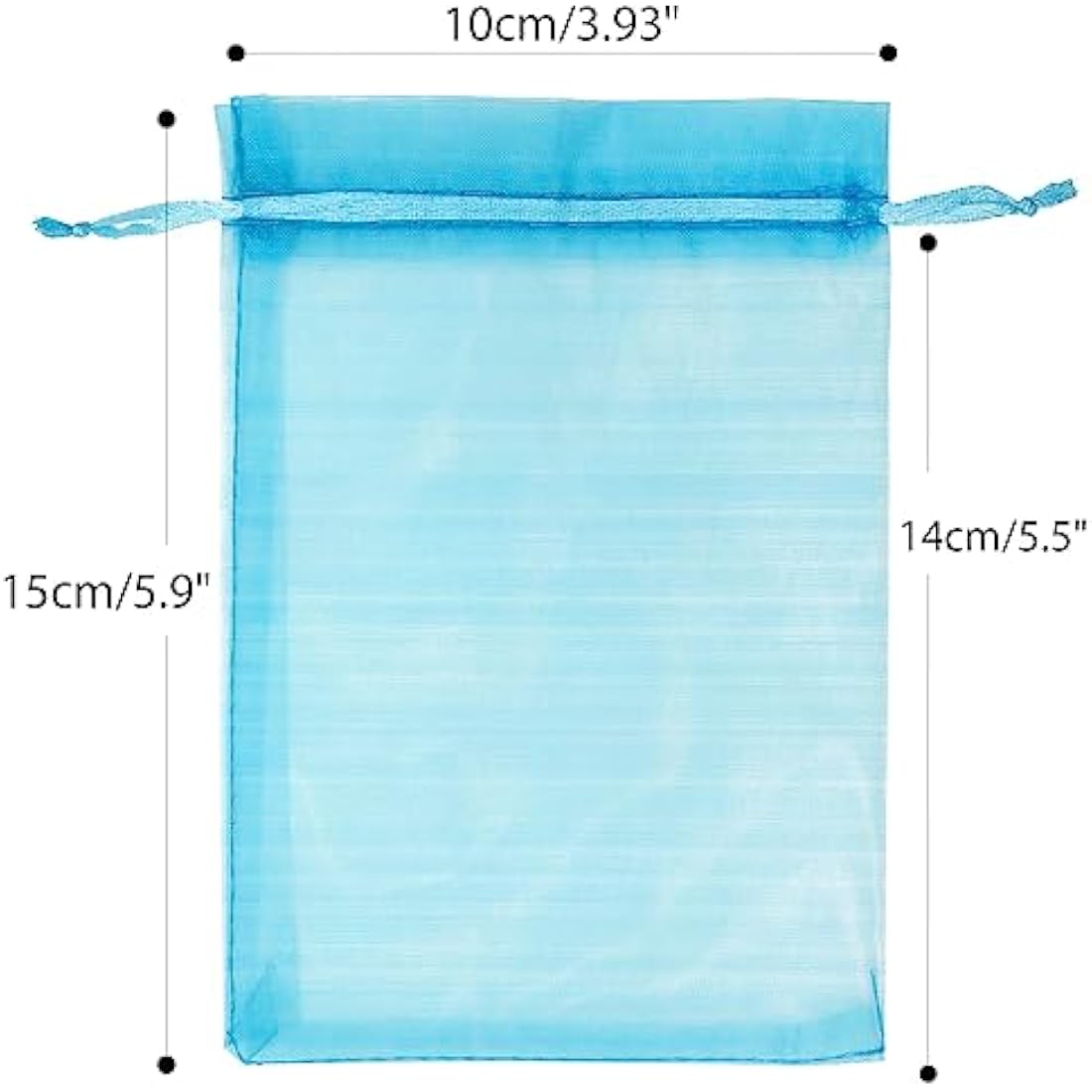 G2PLUS Lake Blue Organza Gift Pouches, 10x15 CM Medium Organza Favour Bags, 100 PCS Wedding Jewelry Bags, Clear Mesh Pouches Perfect for Wedding, Christmas, Birthday, Anniversary