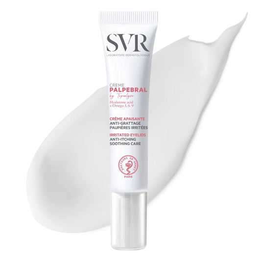 SVR PALPEBRAL Soothing Eczema Eye Cream for Dry, Sensitive, Itchy, Flaky Eyelids Prone to Irritation and Blepharitis, Steroid-free Formula, 15ml