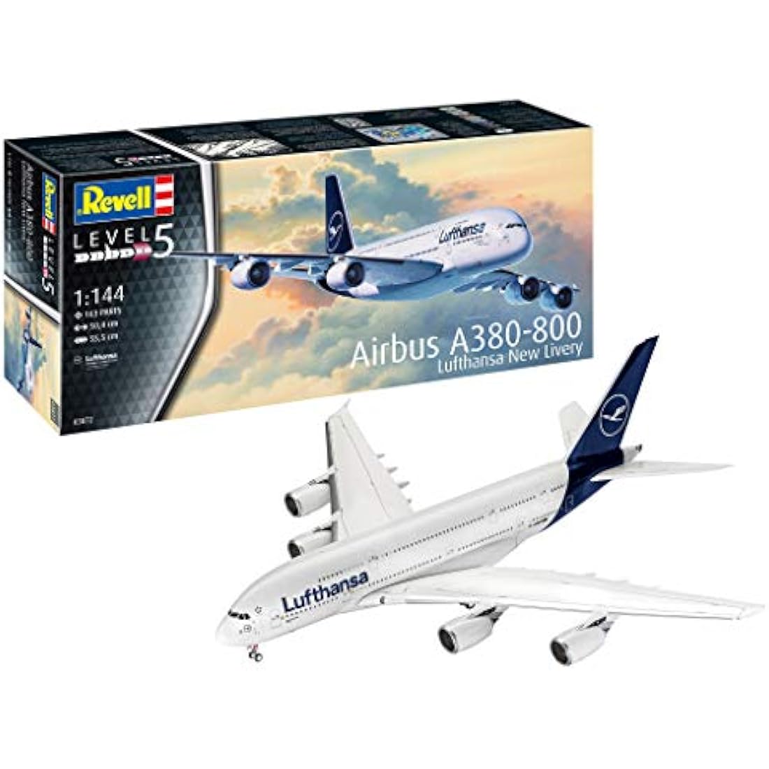 Revell 03872 Airbus A380-800 "Lufthansa" New Livery 1:144 Scale Unbuilt/Unpainted Plastic Model Kit