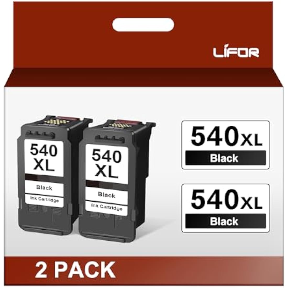 LIFOR PG-540XL 540XL Ink Cartridges Black Replacement for Canon 540 Ink Cartridges XL PG540XL PG540 PG-540 for Canon Pixma TS5150 MG3600 MG3650S TS5151 MG3650 MG4250 MX475 TS5100 MG3250 MG4200(2-pack)