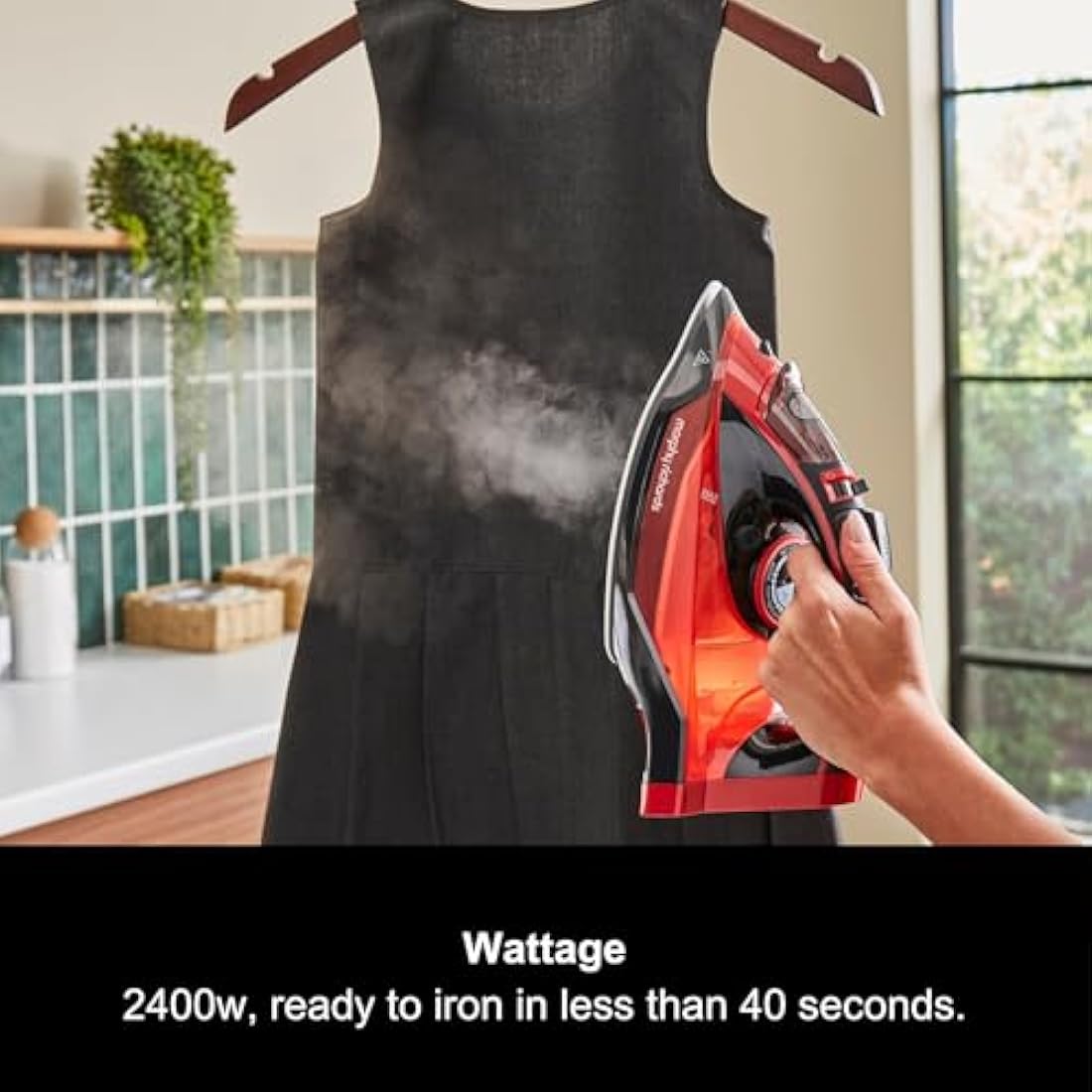 Morphy Richards EasyCHARGE Cordless Steam Iron, Non Stick Ceramic Soleplate, 130g Boost, 30g Output, 350ml Water Tank, Anti Drip and Scale, Auto Shut-off, 2.5m Cord, 2400W, Red, 303250