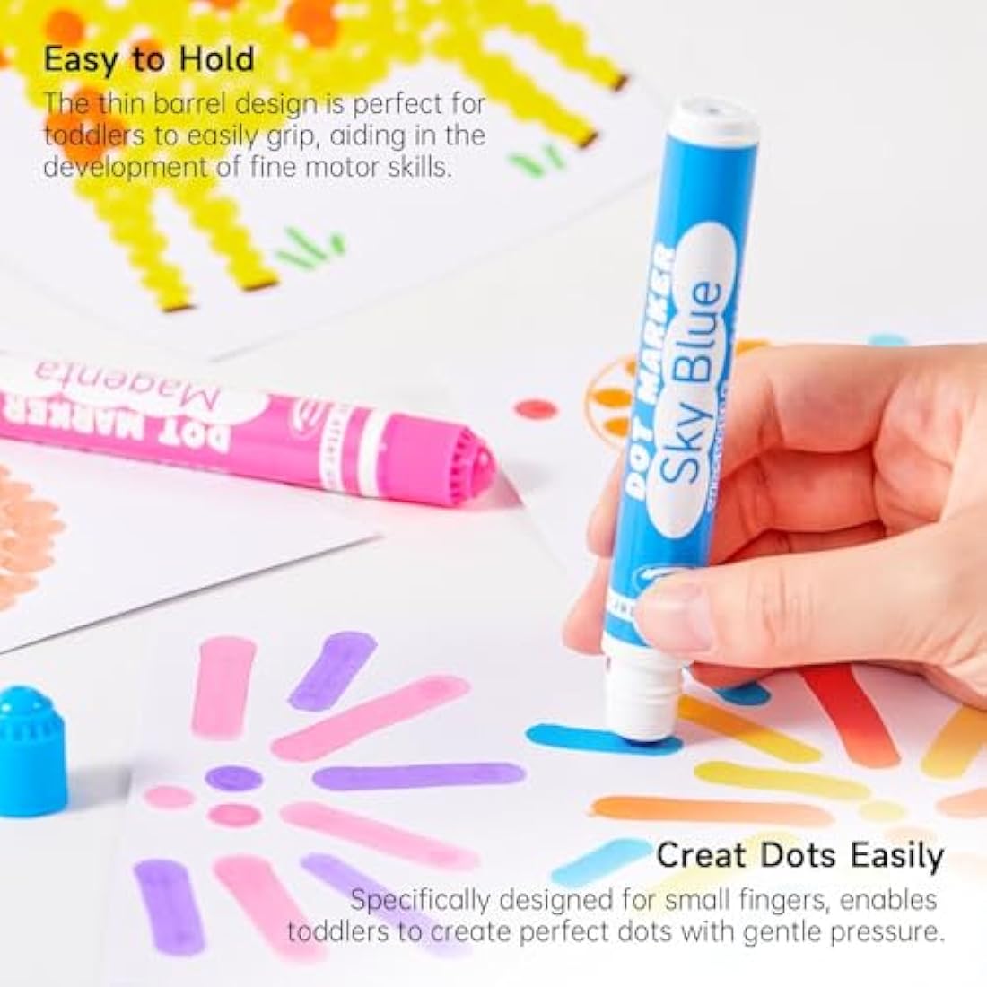 Shuttle Art Bingo Dabbers, 30 Colours Bingo Pens with Activity Book, Washable Dot Markers for Kids Toddlers, Non-Toxic Water Based Markers for Children Preschool Learning