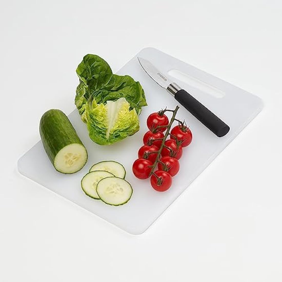 Chef Aid White Chopping Board Twin Pack, Multipurpose Cutting Board with Anti-Slip Surface, Dishwasher Safe with Handles, Large Board Measures 40cm x 30cm, Regular Board 35cm x 25cm