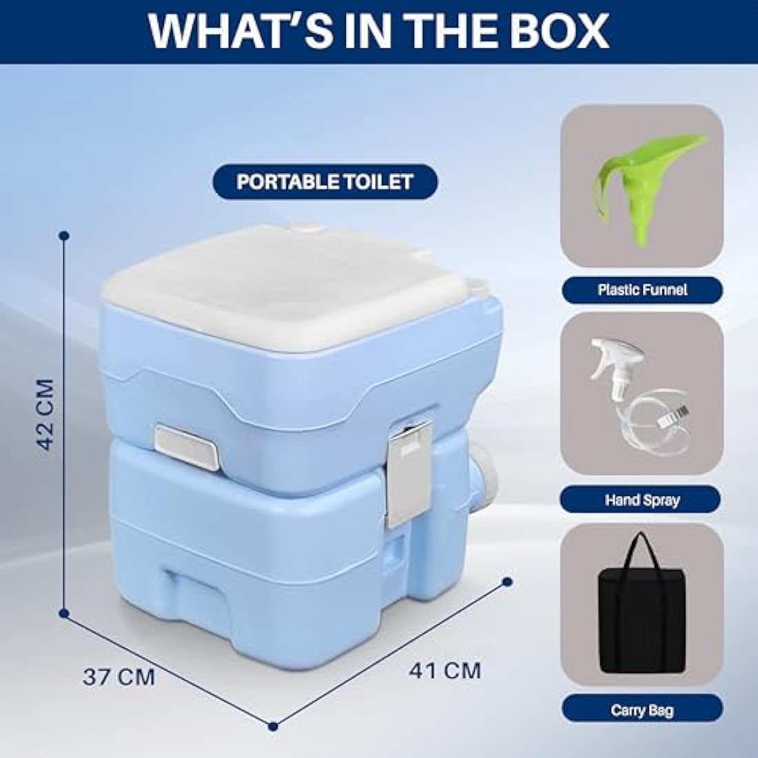 SereneLife 20L Outdoor Camping, Portable Toilet, Comfortable Flushable Portable Toilets for Adults, Travel Toilet, Porta Potty Loo, Detachable Waste Tank- Leak Proof & Carry Bag