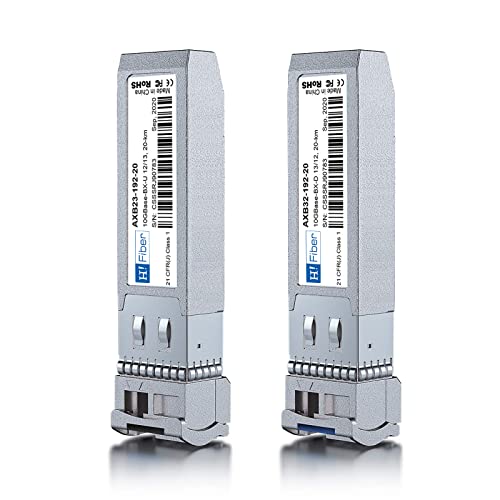 H!Fiber.com 10Gb SFP+ Bidi Transceiver, 10GBase-BIDI 1270nm/1310nm SMF, a Paar Single-Mode SFP+ Modul, BIS zu 20 km, f?r Cisco, Ubiquiti UniFi and