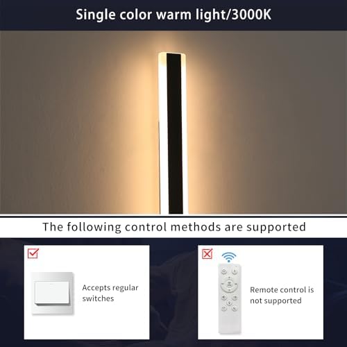 Mikeru Outdoor Light Modern 100cm, 2Pack Warm White Exterior Black Long Wall Light 3000K Contemporary Outdoor Wall Lights 35W Garden Wall Lights Mains Powered for Villa, Courtyard Doorway